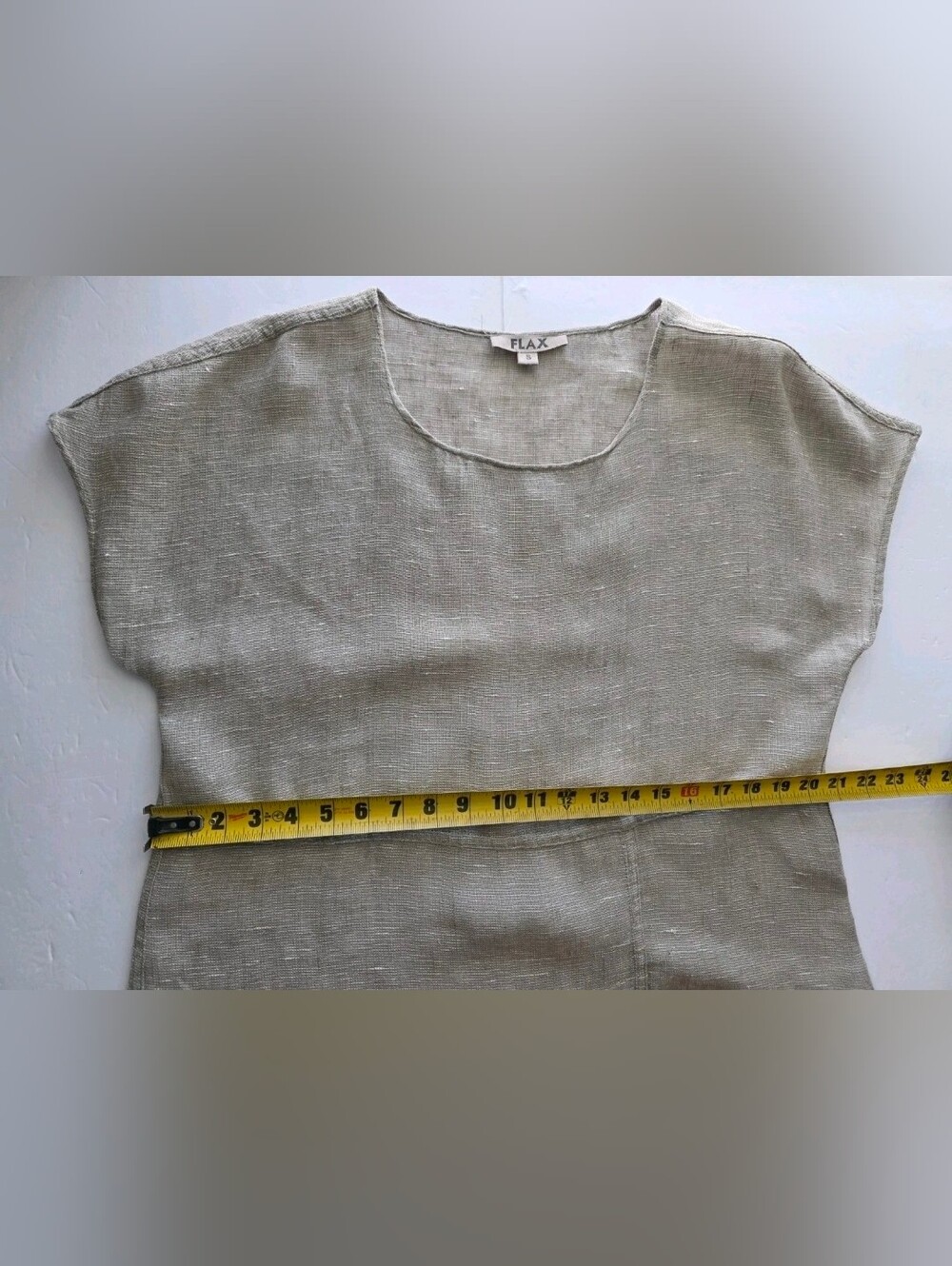 Flax by Jeanne Engelhart Aria Tee In Beige Lightweight Sheer Linen Gauze Sz M - Picture 9 of 12